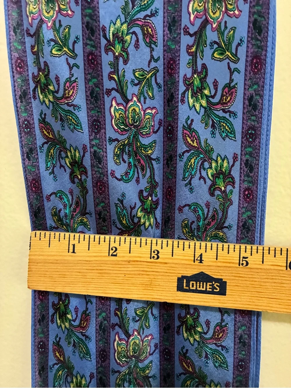 Liz Claiborne Blue Purple Paisley Silk Scarf with Green and Yellow Accents
